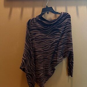 Olivaceous Brown and Black Zebra Print Sweater